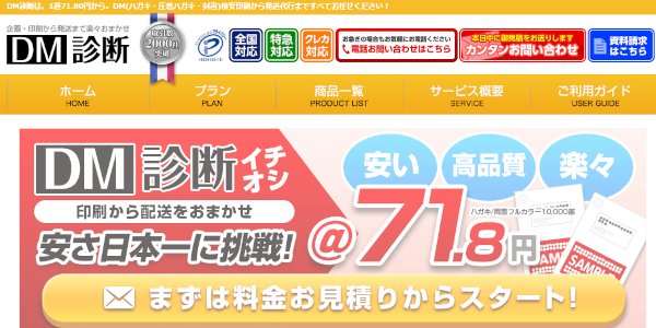 DM診断サービス公式HPキャプチャ画像